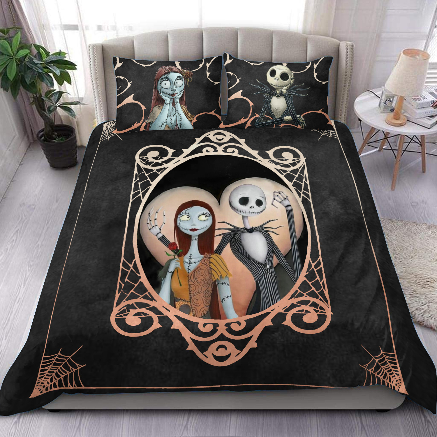 Jack And Sally Bedding Set Couple Nightmare Before Christmas PANQBS0059