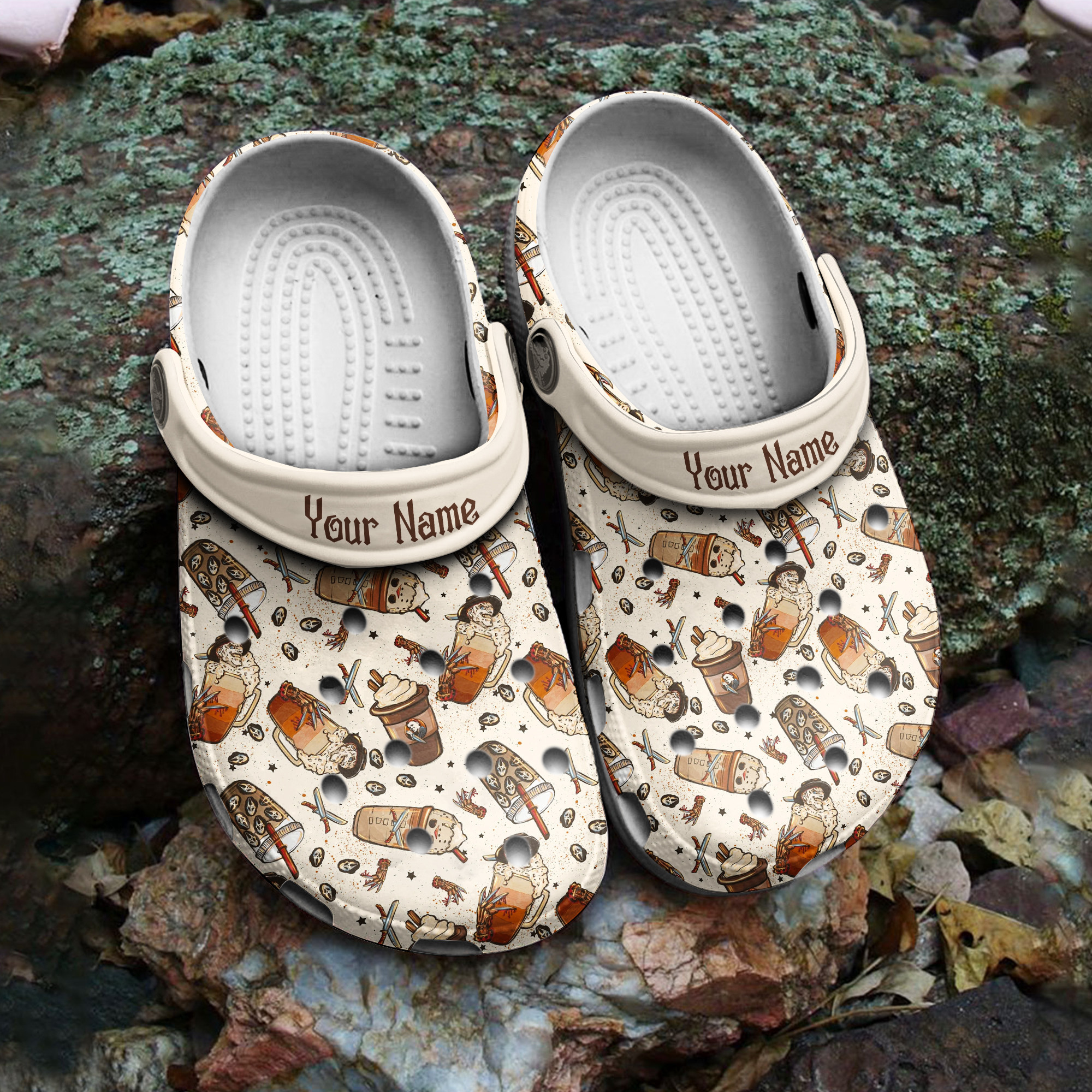 Personalized Horror Movies Coffee Crocs Classic Clog Shoes PANCR1227