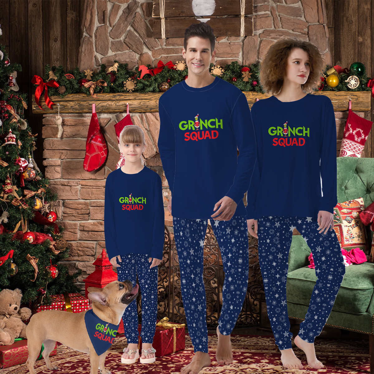 Grinch Squad Pajamas Matching Family Friends