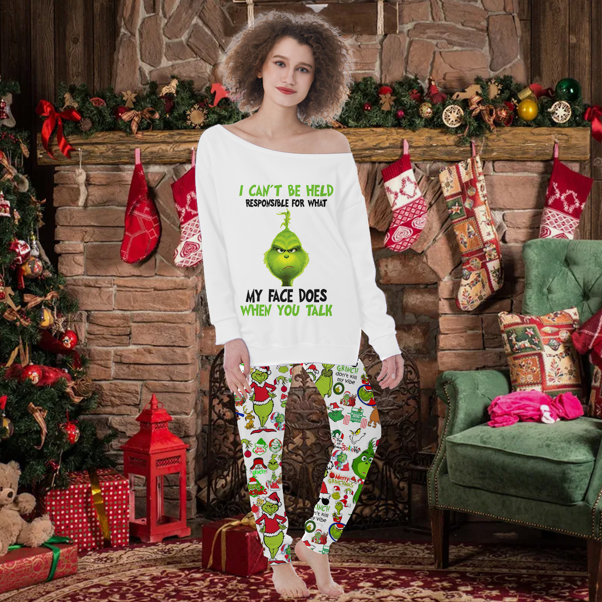 Christmas Grinch Pajamas For Women