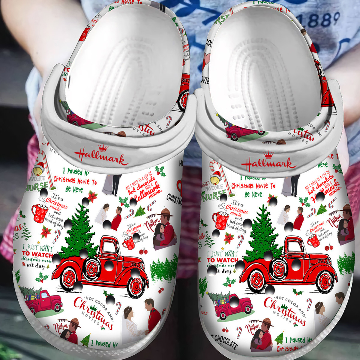 Hallmark Christmas Crocs Classic Clog Shoes PANCR1253