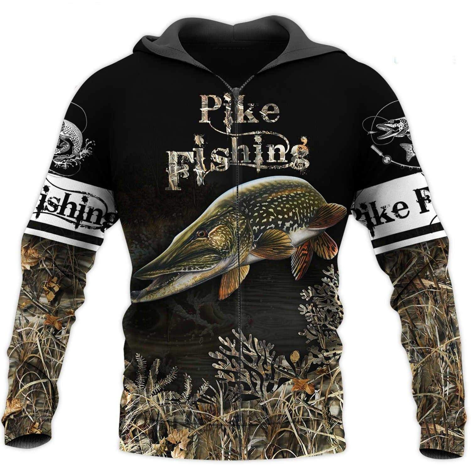 Pike Fishing Beautiful Pattern Hoodie 3D All Over Print