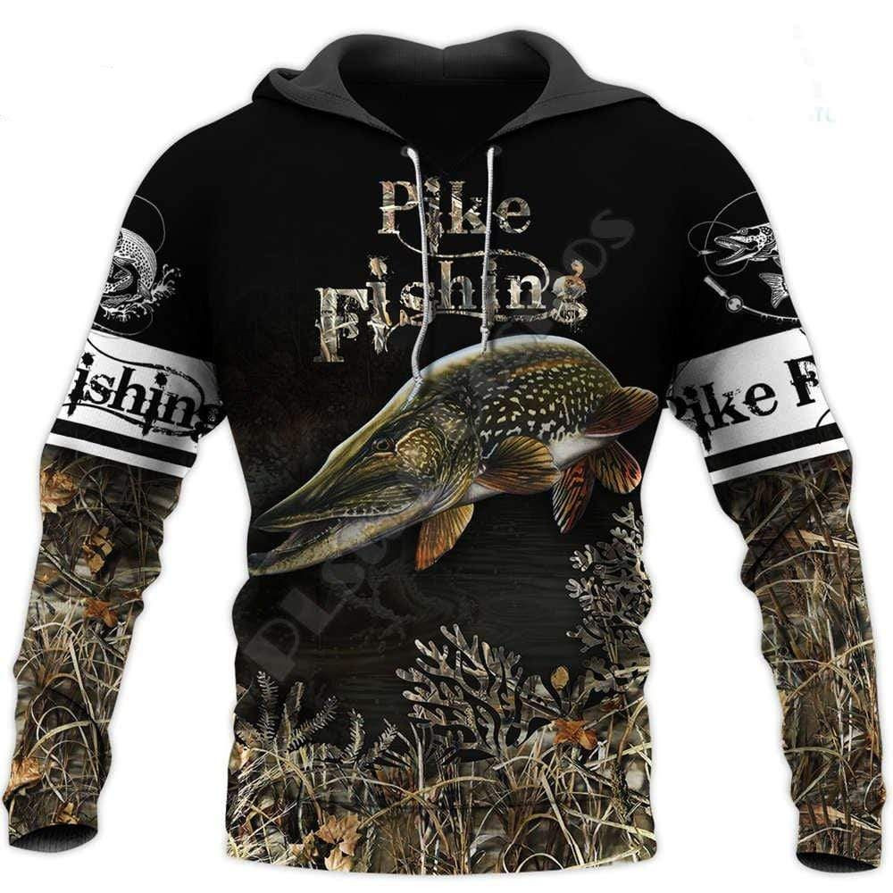 Pike Fishing Beautiful Pattern Hoodie 3D All Over Print