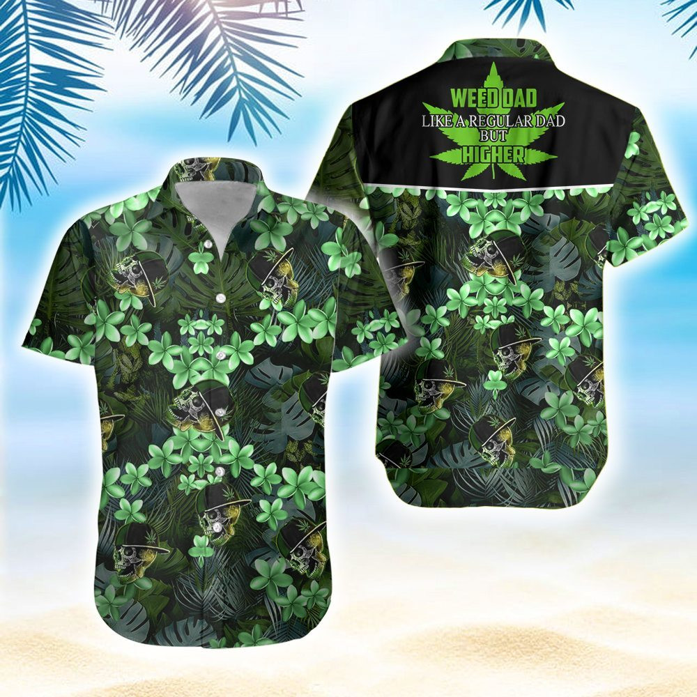 Gifts For Dad Weed Cannabis Hawaiian Dad Aloha Shirts PANHW00074