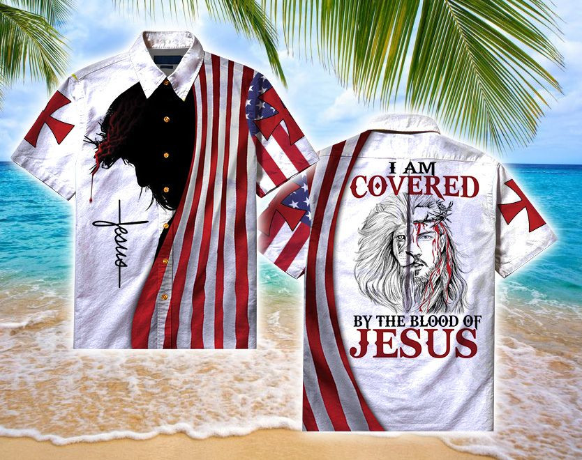 I Am Covered By The Blood Of Jesus Hawaiian Aloha Shirts PANHW