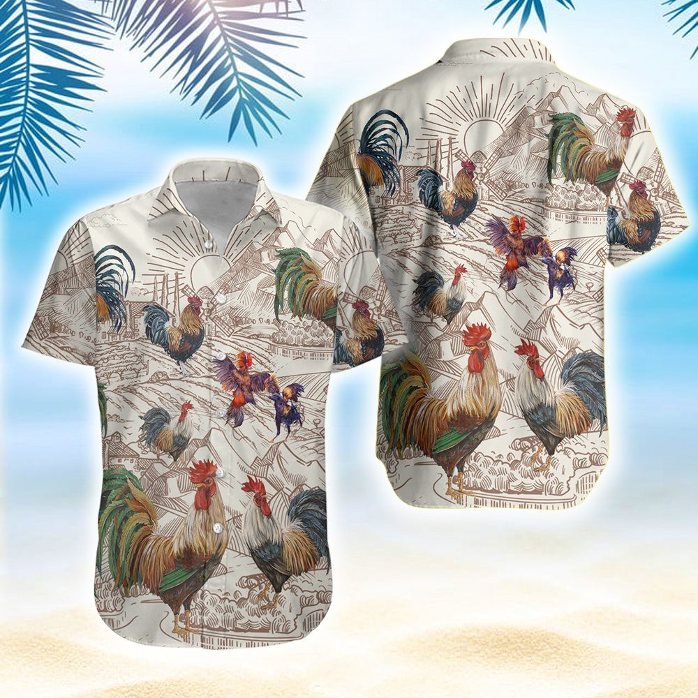 Rooster Vintage Hawaiian Aloha Shirts Gift for Farmer PANHW00064