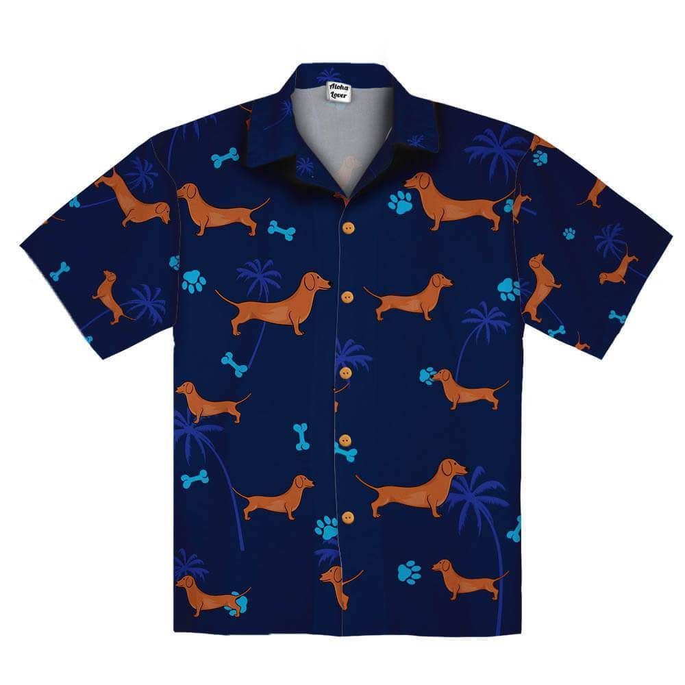 Dachshund Dog Cute Hawaiian Aloha Shirts PANHW