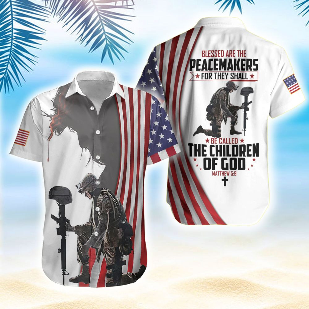 Blessed Are The Peacemakers, For They Will Be Called Children Of God White Hawaiian Aloha Shirts PANHW00031