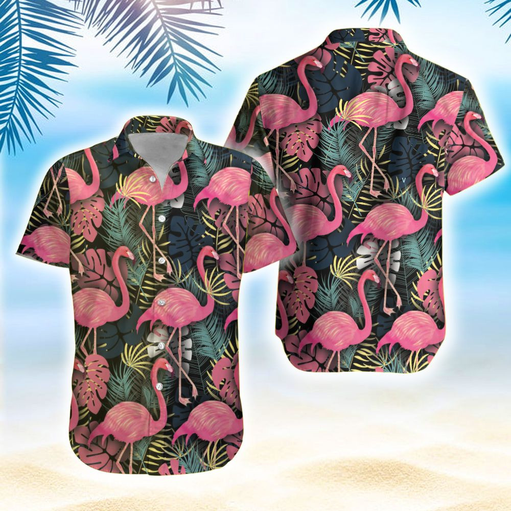 Pink Flamingo Hawaiian Aloha Shirts PANHW