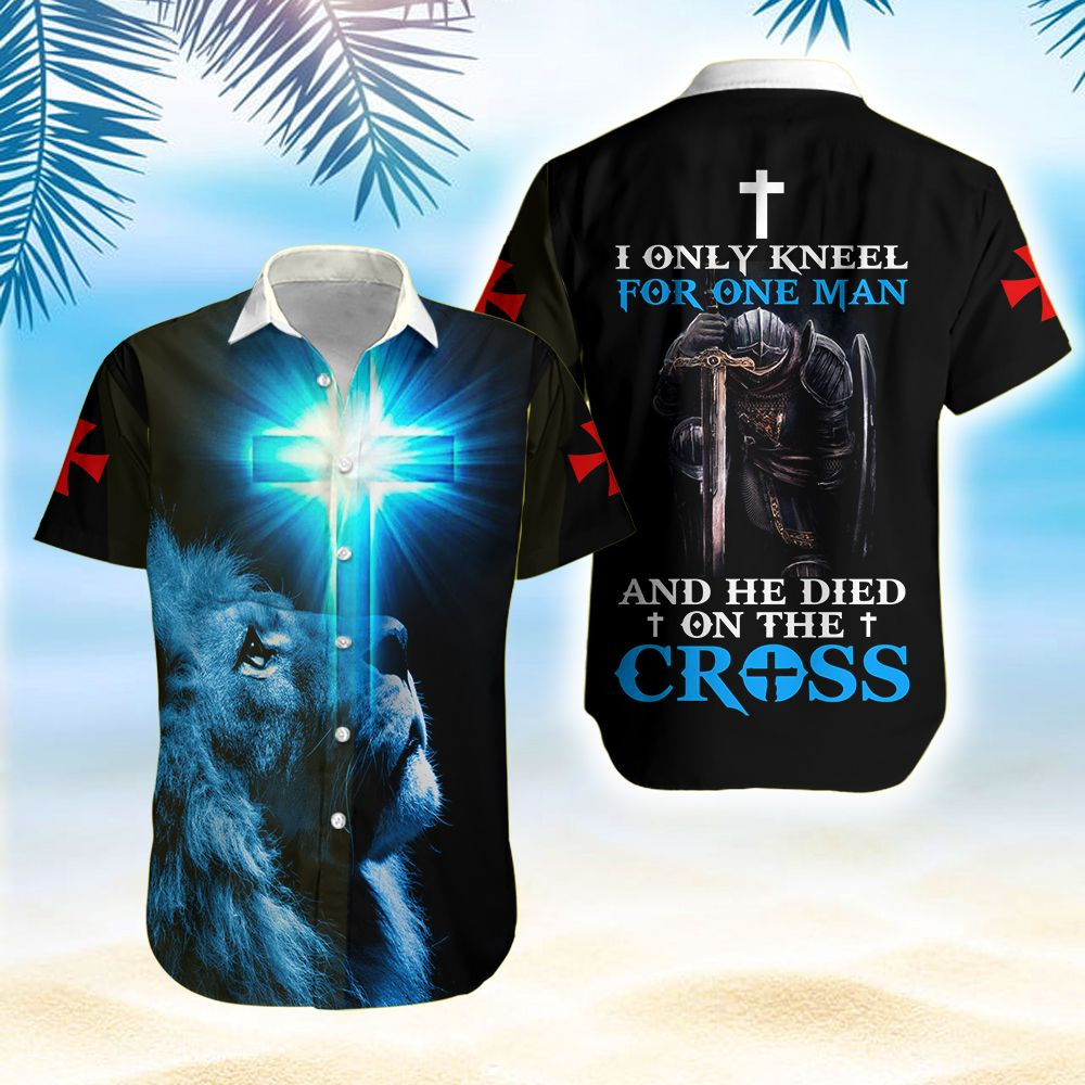 Lion I Only Kneel For One Man And He Died On The Cross Jesus Hawaiian Aloha Shirts PANHW00056
