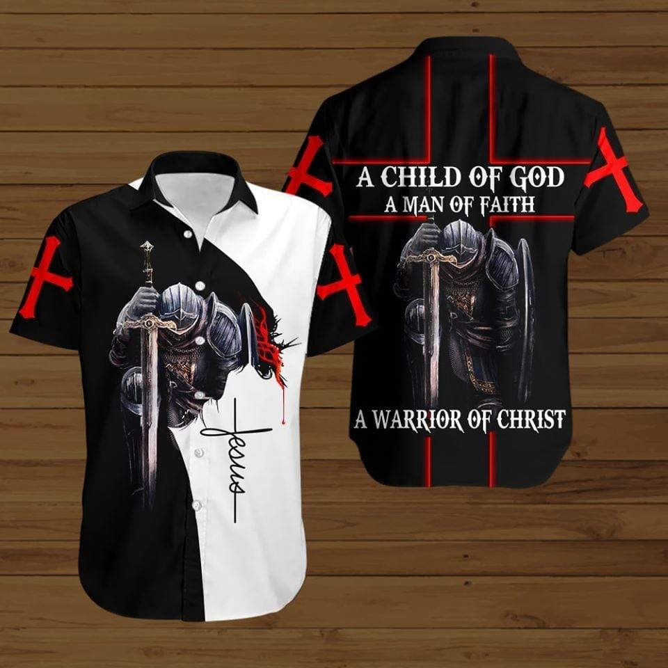 A Child Of God A Man Of Faith Jesus Cross Hawaiian Shirts PANHW00022
