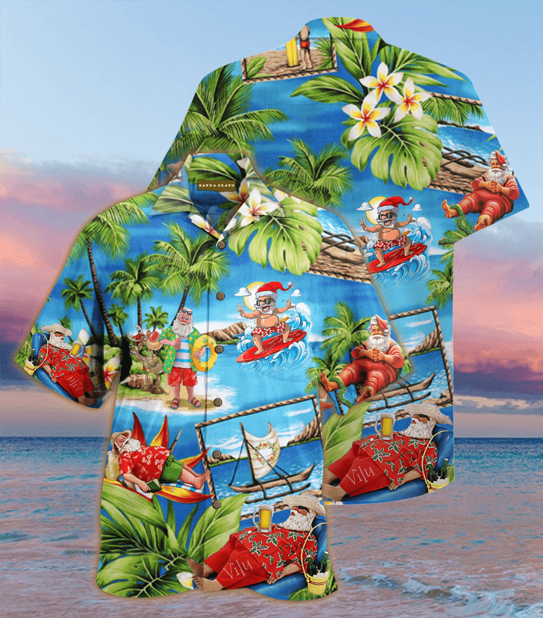 Santa Claus Hawaiian Aloha Shirts PANHW00085