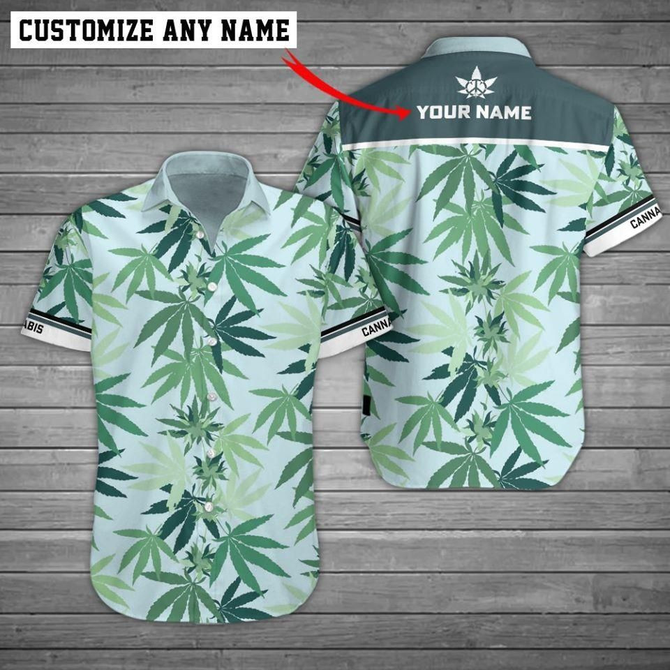 Personalized Custom Your Name Weed Tropical Summer Hawaiian Aloha Shirts PANHW
