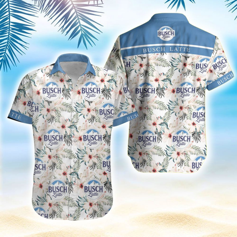 Busch Latte Flower Hawaiian Aloha Shirts PANHW00002