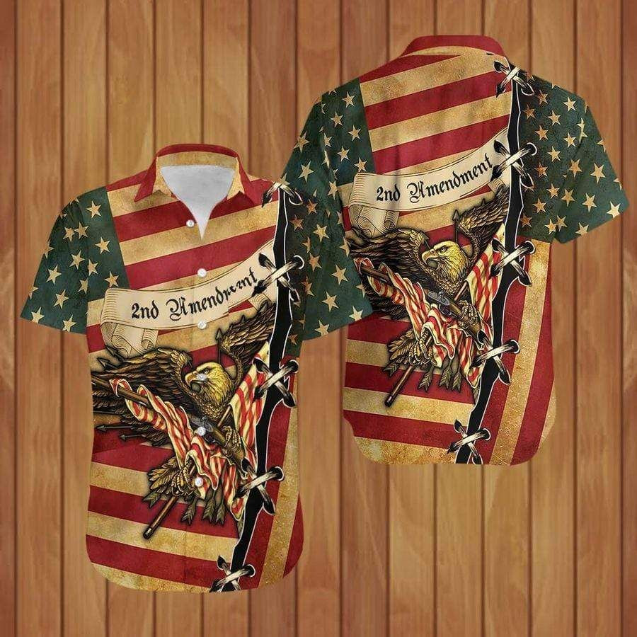 Hawaiian Aloha Shirts Eagle 2Nd Amendment PANHW00047