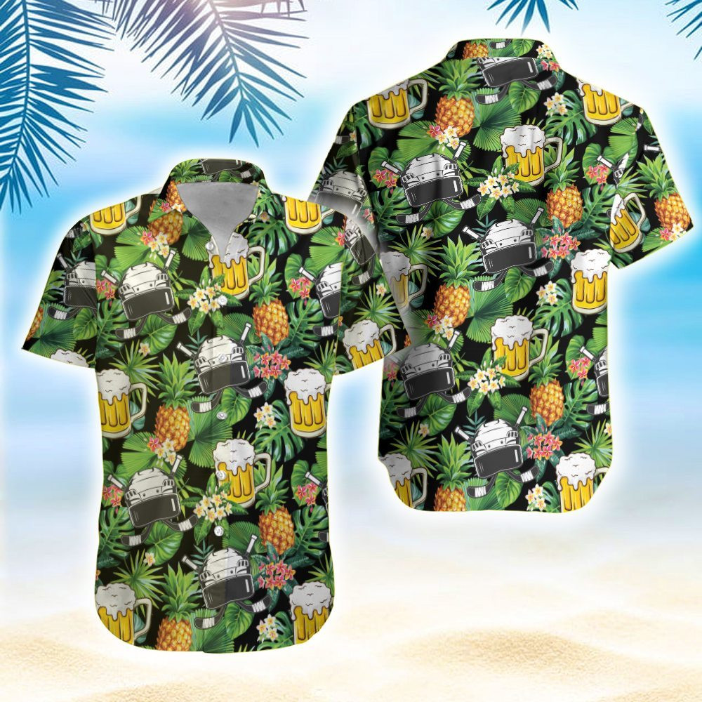 Hockey And Beer Hawaiian Aloha Shirts PANHW