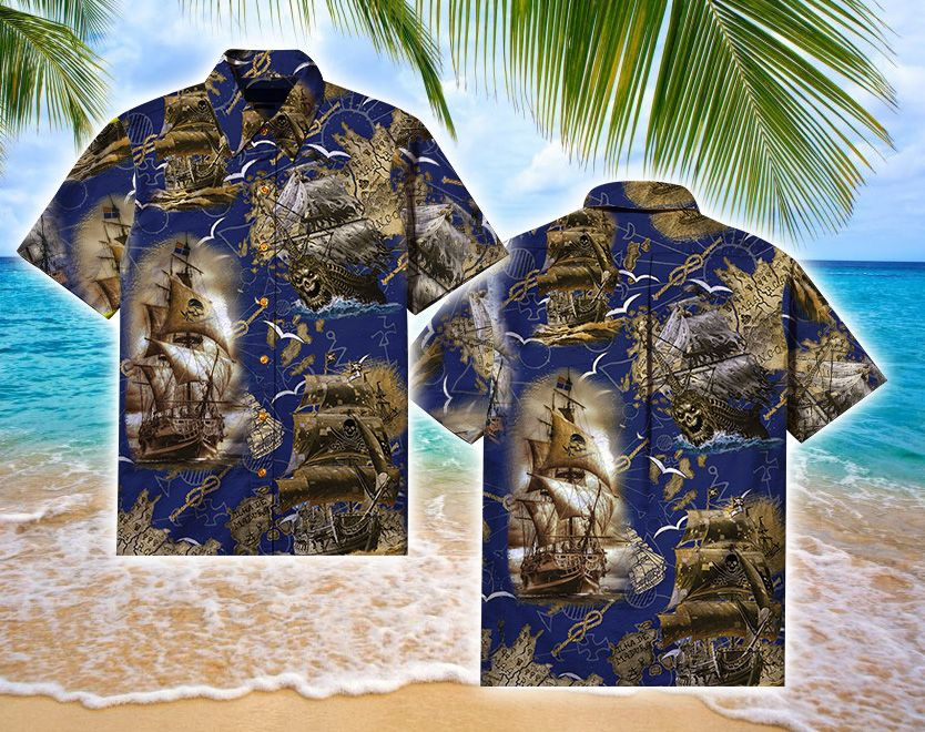 Amazing Pirate Ship Halloween Hawaiian Aloha Shirts PANHW