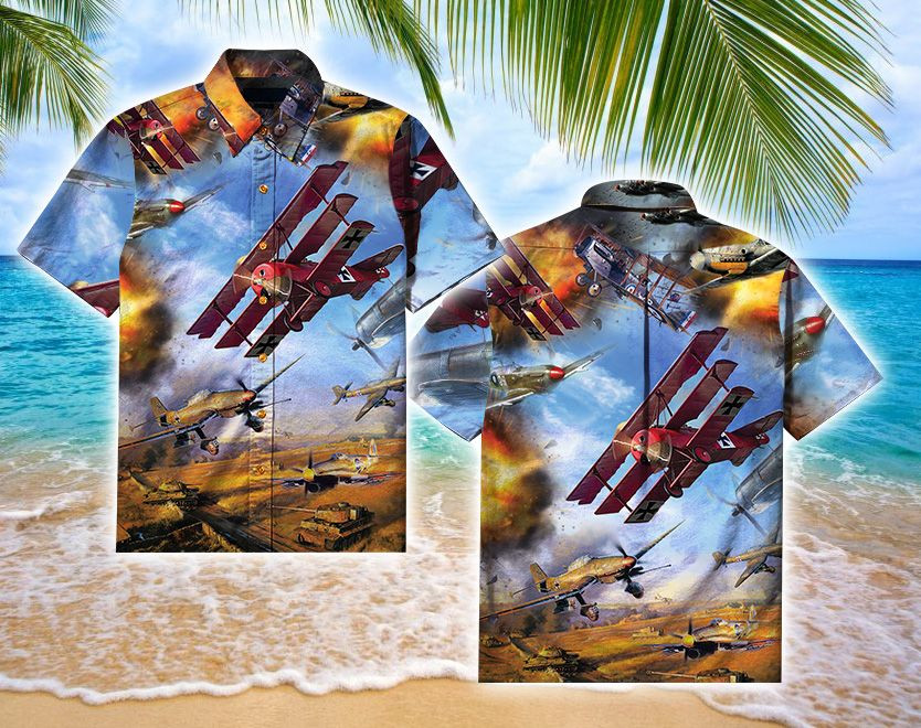 Hawaiian Aloha Shirts Airplane On War PANHW00129