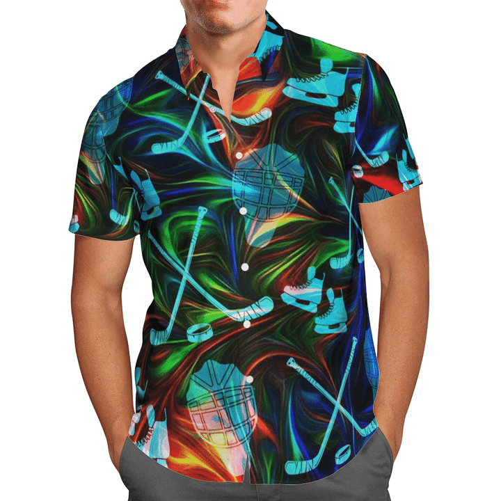 Hockey Full Color Hawaiian Aloha Shirts PANHW