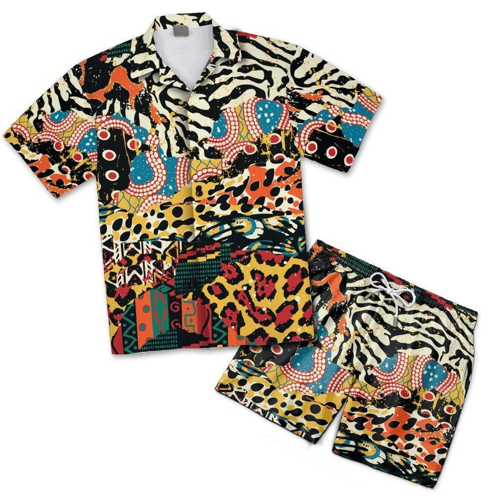 African Patchwork 2 Hawaiian Shirt And Shorts Set PANHW00108