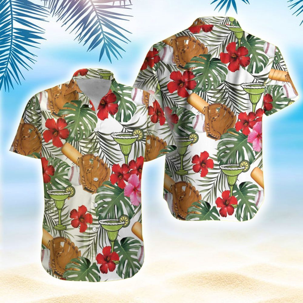 Baseball And Margarita Hawaiian Aloha Shirts PANHW