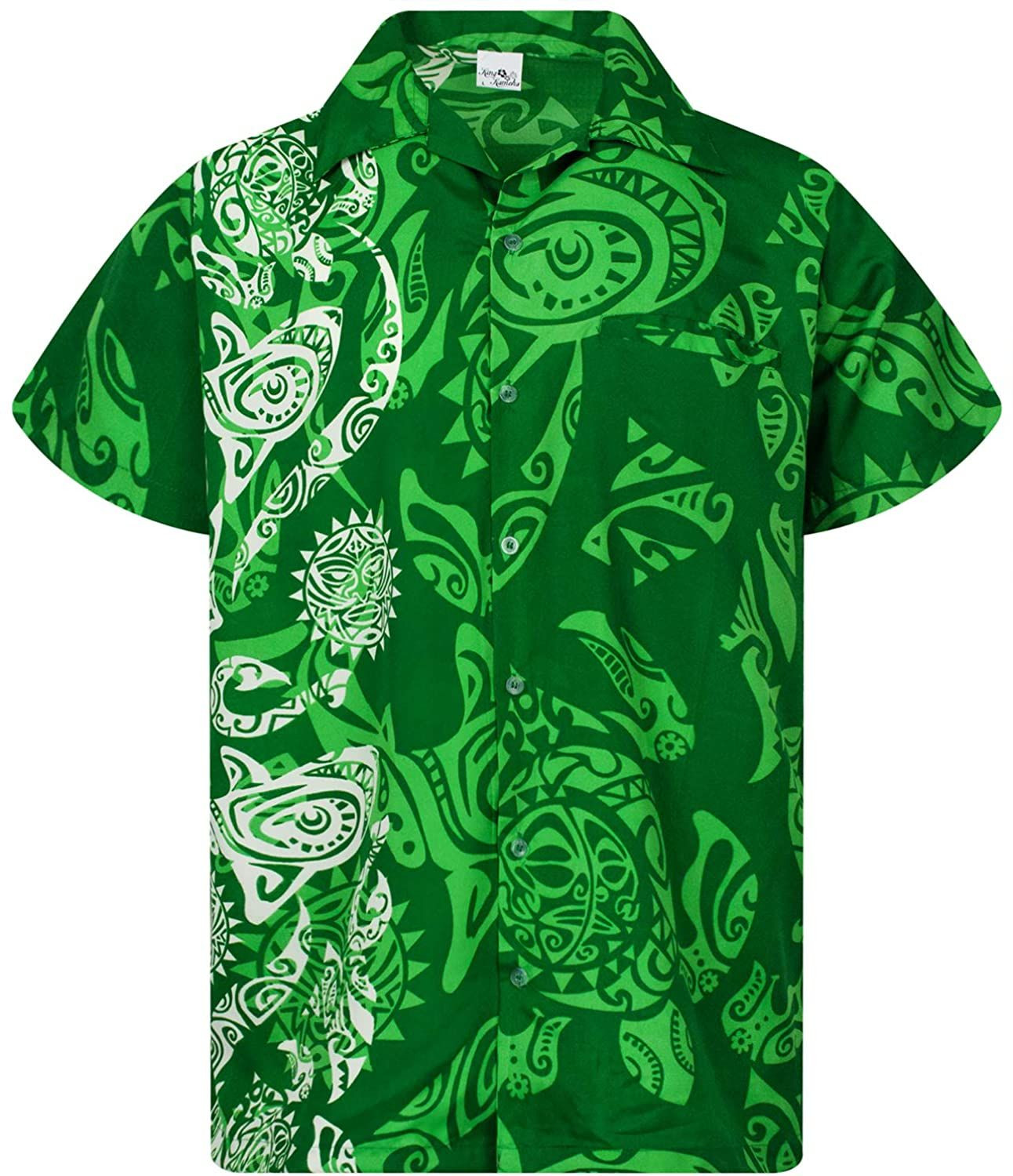 Maori Green Funky Hawaiian Aloha Shirts PANHW00060