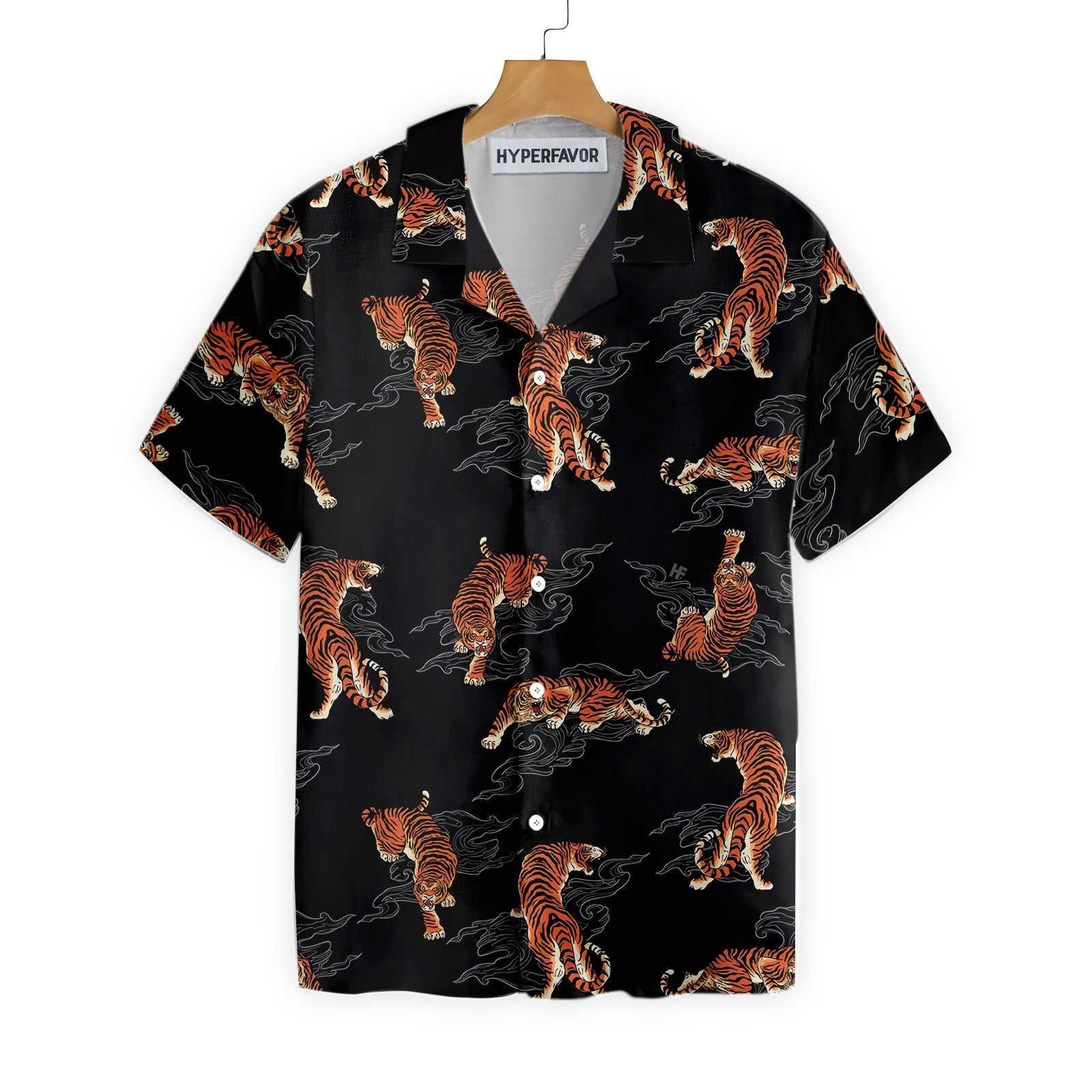 JaPANHWese Tiger Shirt For Men Hawaiian Shirt