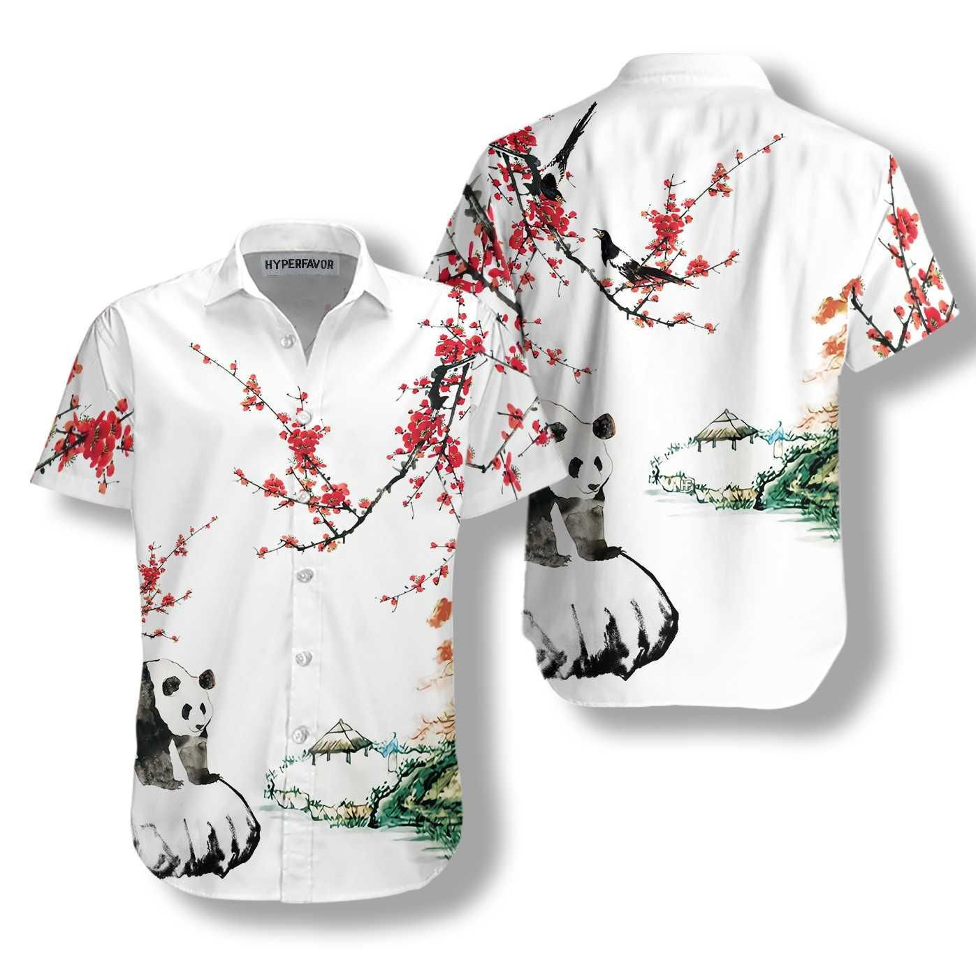 PANHWda With Plum Blossom Shirt Hawaiian Shirt