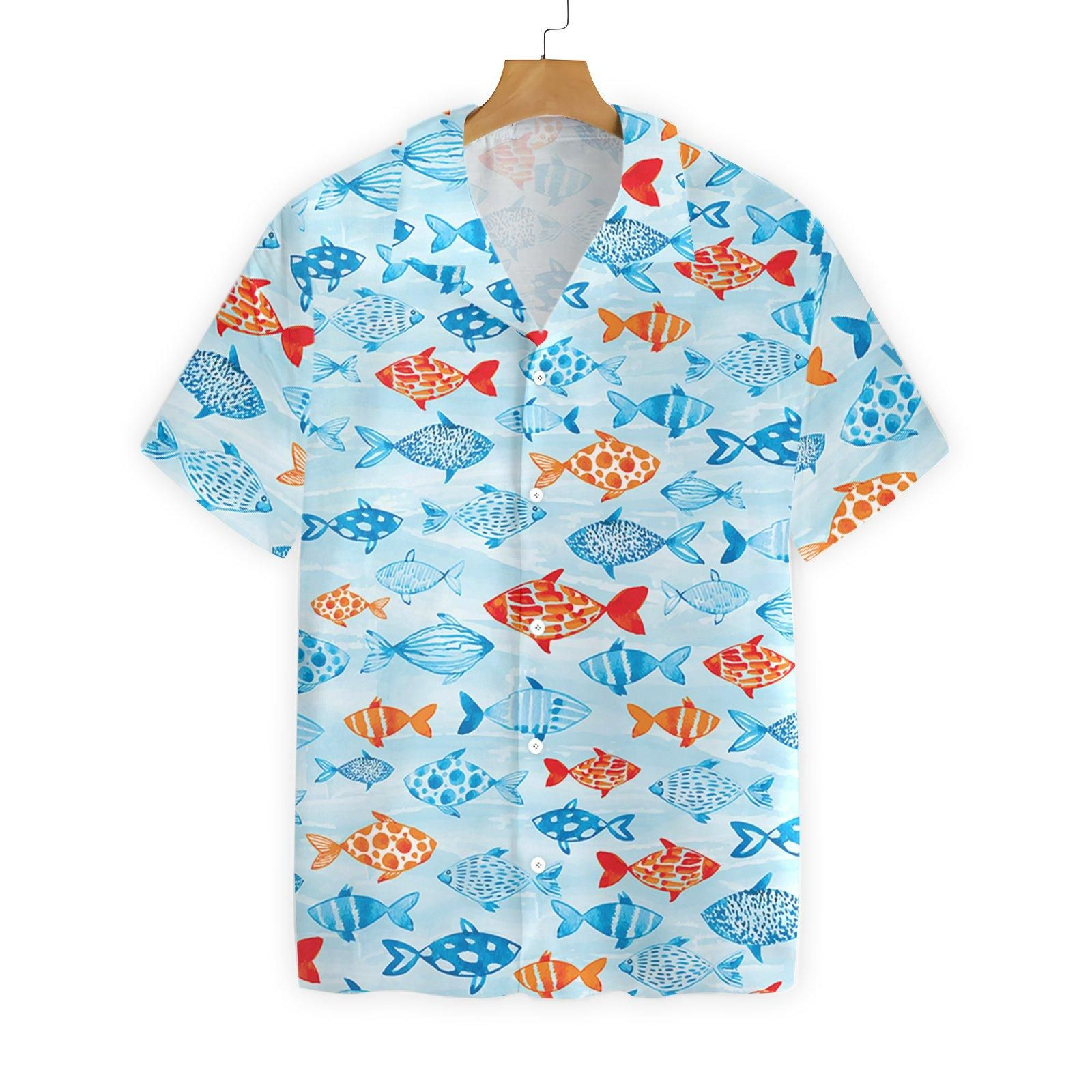 Fish Water Color Pattern v4 EZ05 2610 Hawaiian Shirt PANHW00125