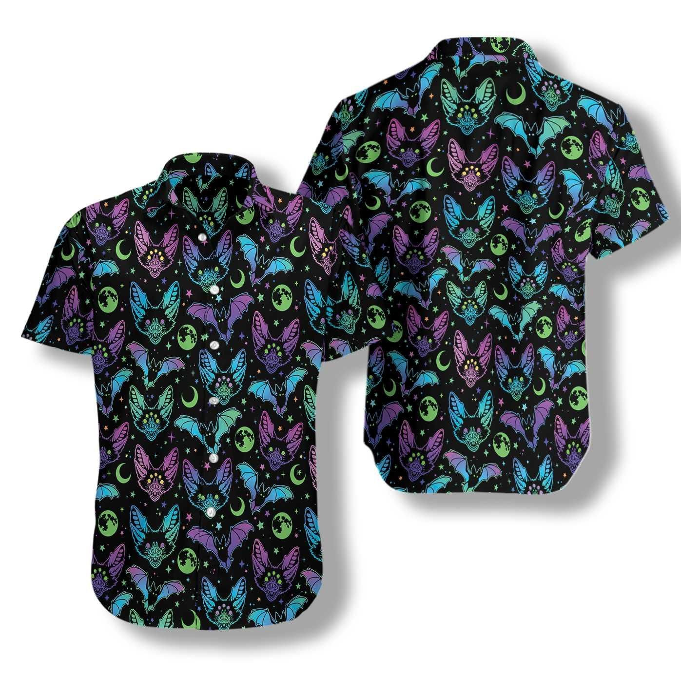 Multicolored Bats Hawaiian Shirt PANHW00119