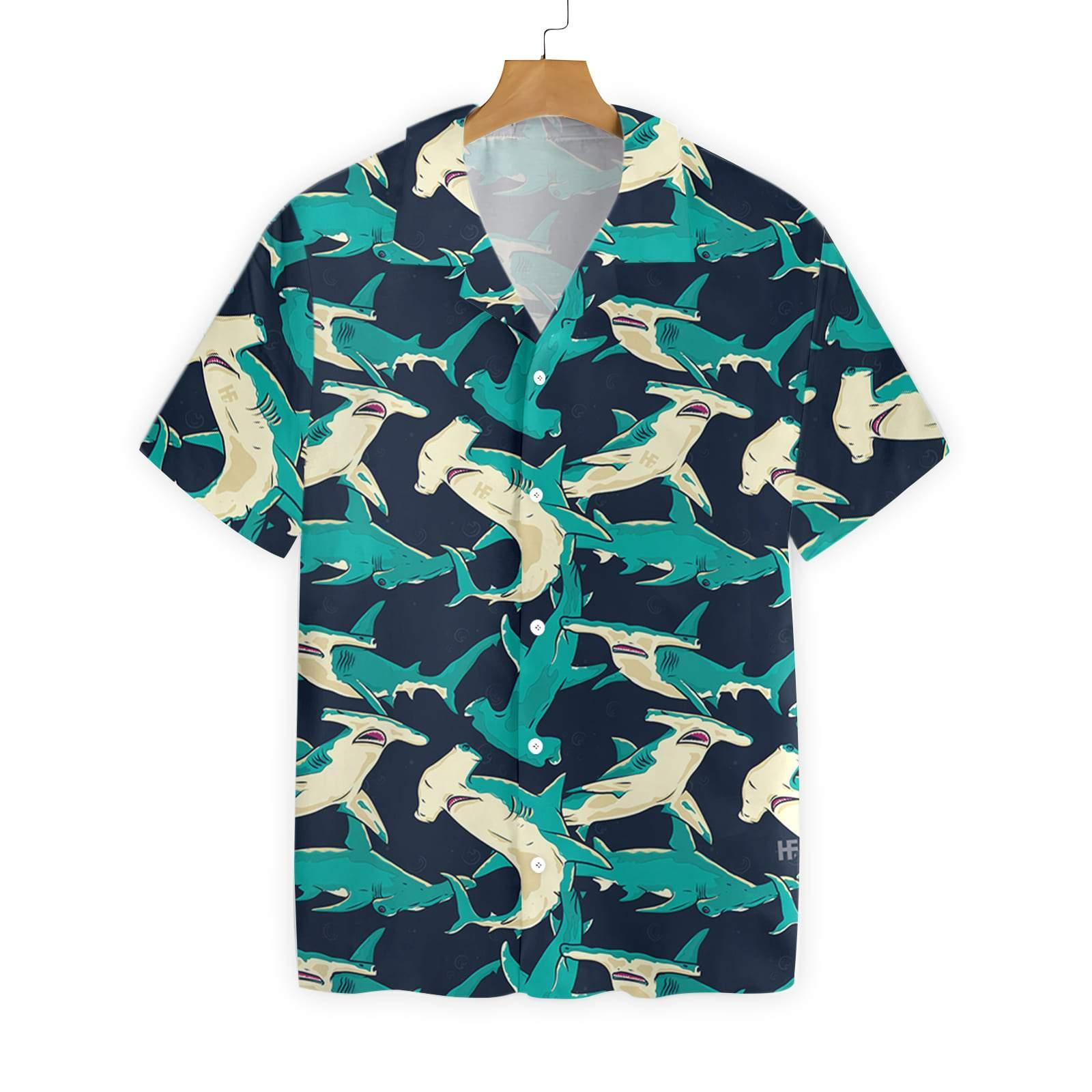 Hammerhead Shark Pattern EZ01 2810 Hawaiian Shirt PANHW00106