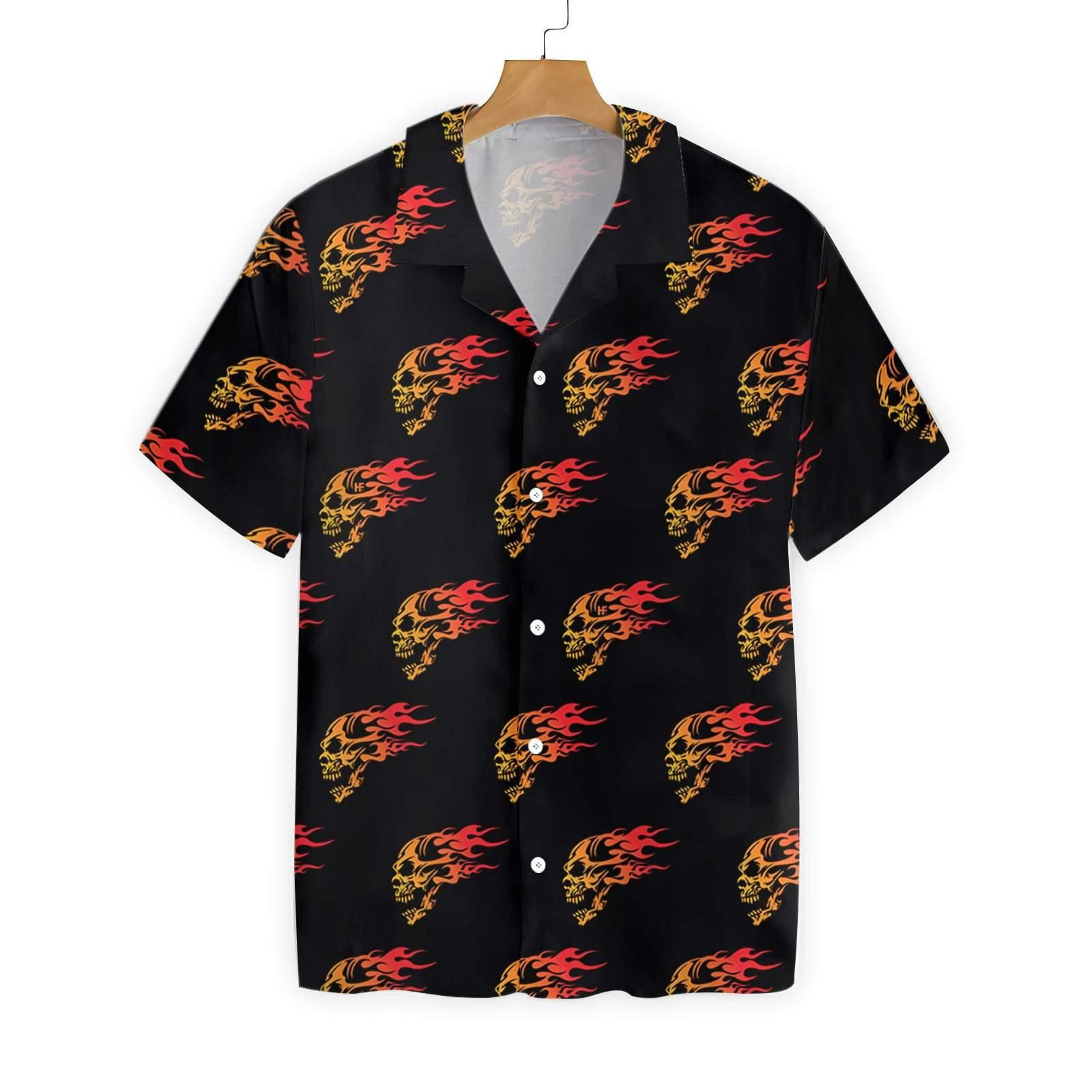 Flaming Angry Skull Hawaiian Shirt PANHW00157