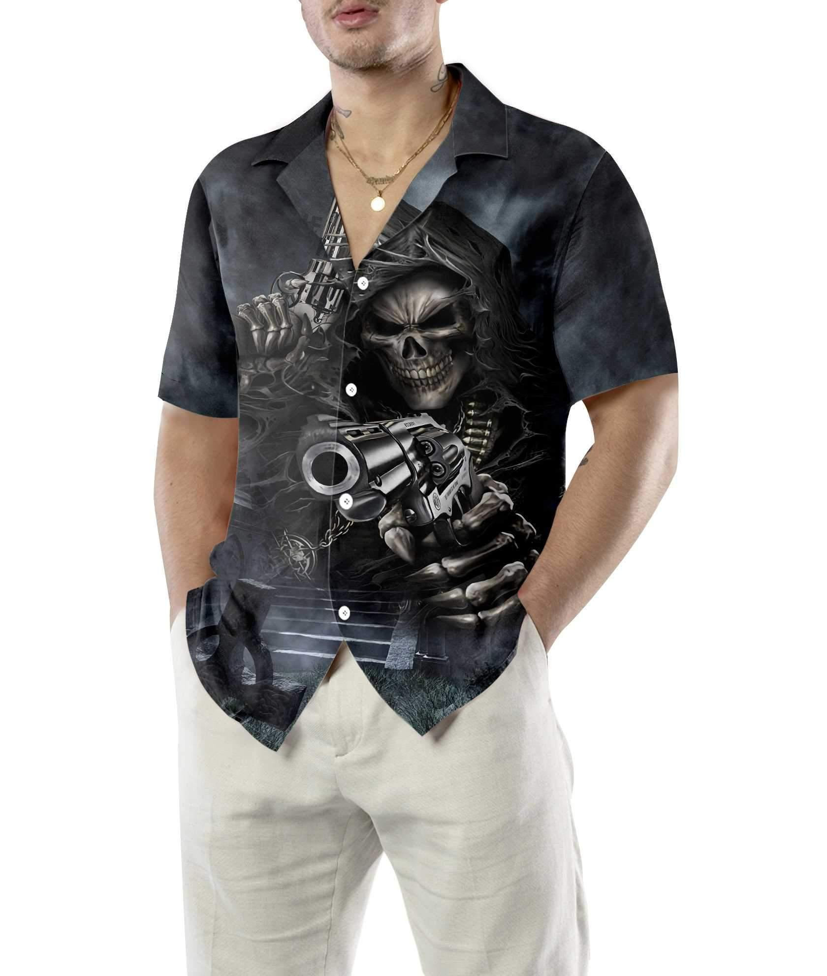Hunter Skull Shirt For Men Hawaiian Shirt PANHW00159