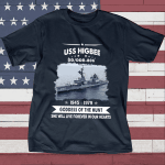 USS Higbee DD 806 Goddess of the hunt Father's day, Veterans Day USS Navy Ship
