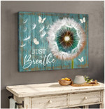 Dandelion and Butterflies Just Breathe Wall Art Canvas, Home Decor for Lover