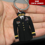 Custom Marine Corps Veteran Flat Keychain, Custom Name keychain for Veterans day