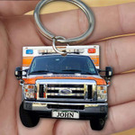 Personalized Paramedic Car Keychain, Custom EMS Vehicle Flat Acrylic Keychain