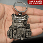 Personalized Military Keychain, Custom Name Flat Acrylic Keychain