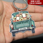Personalized Loads Of Love Couple Keychain, Custom Name Flat Keychain