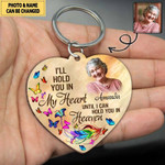 Personalized Memorial Keychain, I'll Hold You In My Heart, Remember him in heaven Heart Keychain