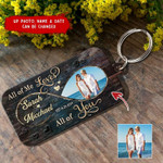 Personalized Couple Keychain, Custom Photo All Of Me Loves All Of You Keychain for Husband