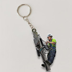 Personalized Lineman Keychain, Custom Photo Flat Acrylic Keychain for Electrician