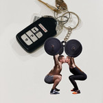Personalized Gym Couple Keychain, Custom Couple Photo Flat Acrylic Keychain
