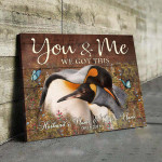 Penguin Couple Wall Art, You & me We got this, Bedroom Decor for Husband & Wife