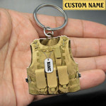 Personalized Veteran Bullet Proof Shirt Gift For Veteran Acrylic Keychain