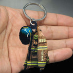 Personalized Fire Marshal Deputy Firefighter Keychain, Custom Name Flat Acrylic Keychain for Fire Marshal Deputy