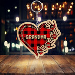 Personalized Grandma Keychain, Custom Grandkids Name Wooden Keychain