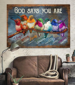 Hummingbird God says you are Wall Art Canvas, Jesus Painting for Living room, Bedroom