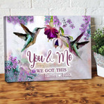 Hummingbird Couple Wall Art, You and me we got this Canvas for Wife, Husband, Wall art bedroom