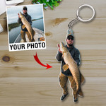 Custom Photo Fishing Keychain, Custom Acrylic Flat Keychain for Fishman